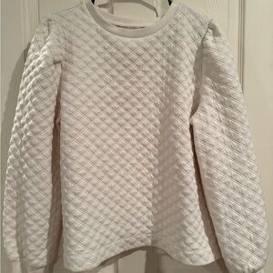 LOFT Quilted Cream Sweatshirt